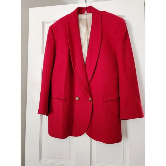BARRIE PACE LTD Red 100% CAMEL HAIR Blazer SZ 12 x 22 Sleeve x 21 x Chest x 29.5 - Picture 2 of 8